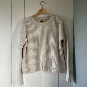 Aerie White Beige Chunky Knit